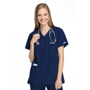 Cherokee Workwear Nurse Medical Scrub Short Sleeve Wrap Tunic 4801 NAVW Navy